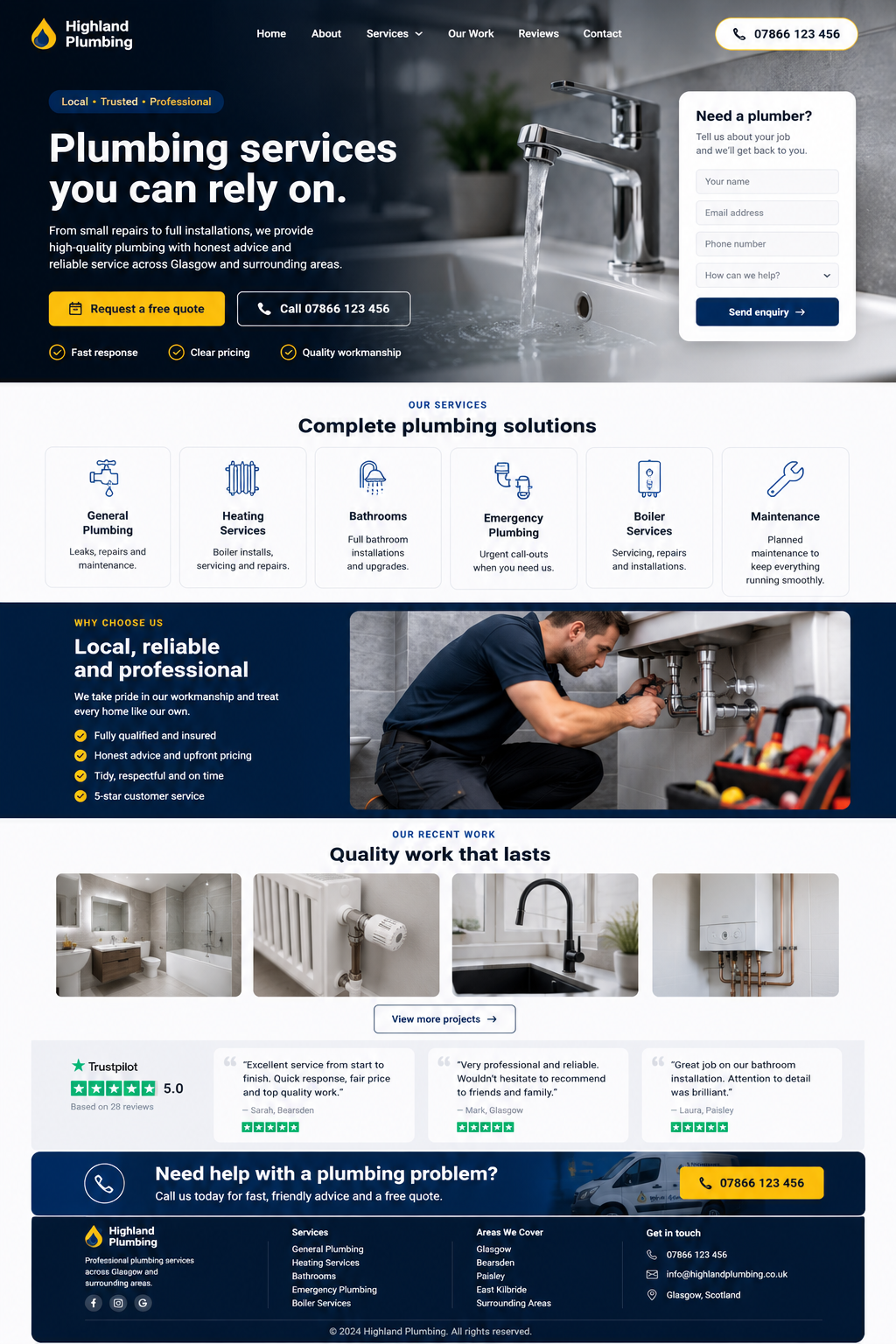 Preview of the Trades Website website concept